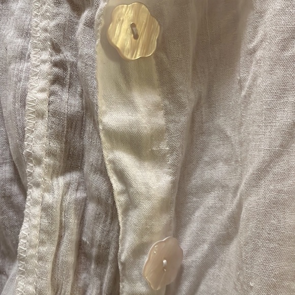 NWT Womens 1X white beach coverup with button front - Picture 4 of 5